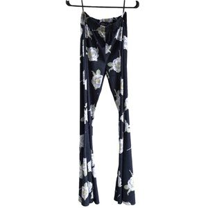 • MINKPINK • NWOT | Blue Floral Velvet Flare Bell Bottoms